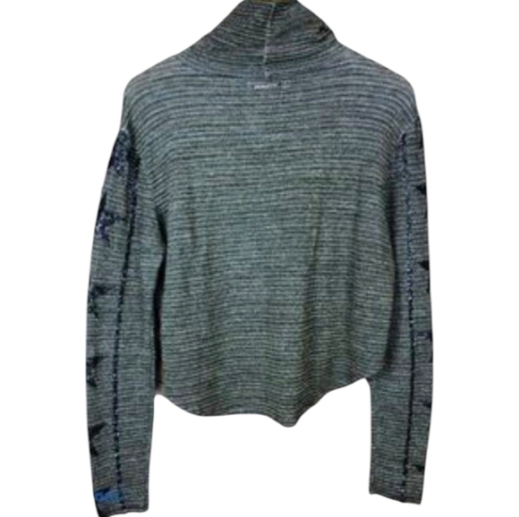 John John Rare Cropped Mock Neck Metallic Star Top - Picture 7 of 8